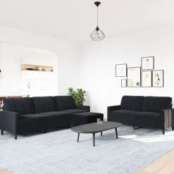 vidaXL Ensemble de canapés 3 pcs avec coussins Velours