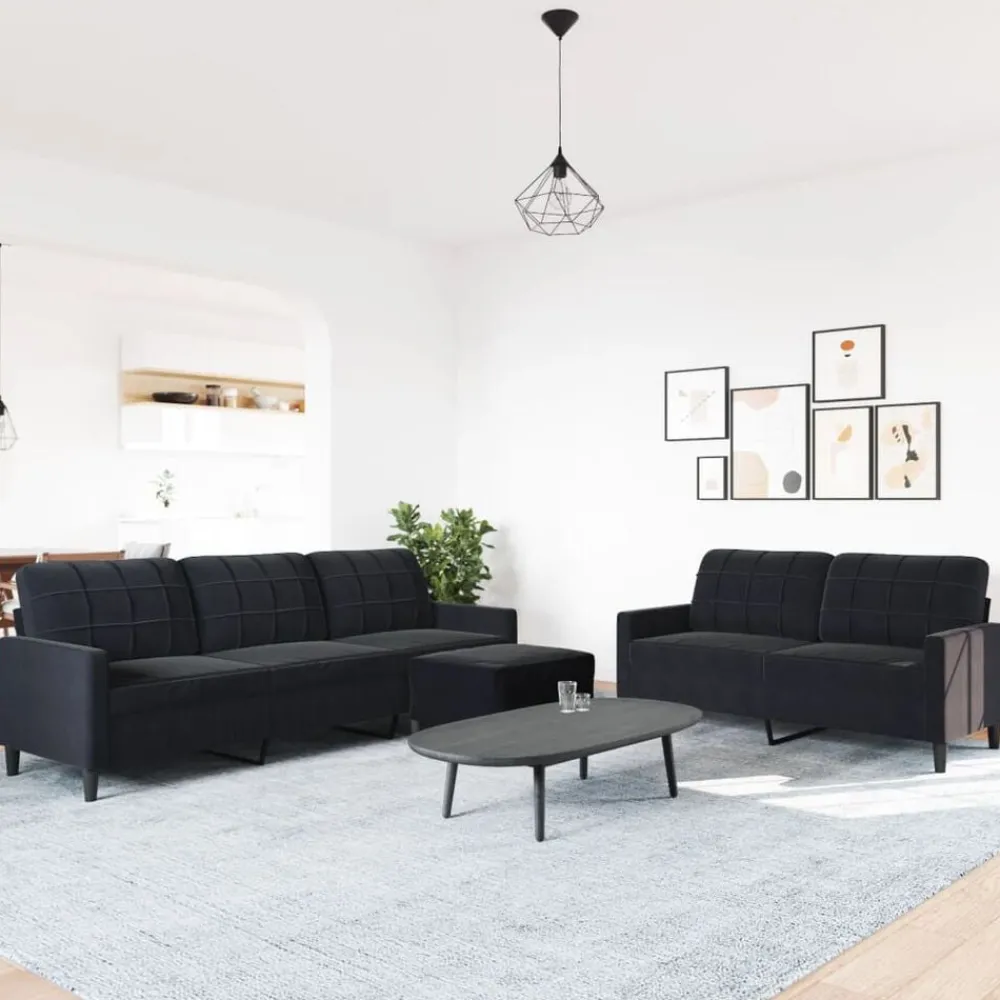 vidaXL Ensemble de canapés 3 pcs avec coussins Velours