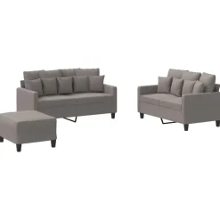 vidaXL Ensemble de canapés 3 pcs avec coussins Tissu