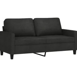 Canapés-vidaXL Ensemble de canapés 2 pcs avec coussins Tissu Noir