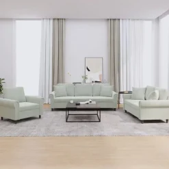 vidaXL Ensemble de canapés 3 pcs avec coussins velours