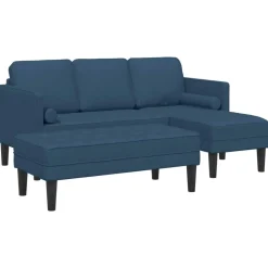 Canapés-vidaXL Ensemble de Canapés avec coussin 2 pcs Polyester Bleu