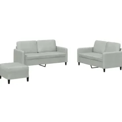 Canapés-vidaXL Ensemble de canapés 3 pcs velours Gris clair
