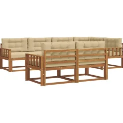Ensembles De Meubles-vidaXL Ensemble de canapés d'extérieur 7 pcs Naturel et beige