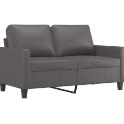 Canapés-vidaXL Ensemble de canapés 2 pcs avec coussins Similicuir Gris