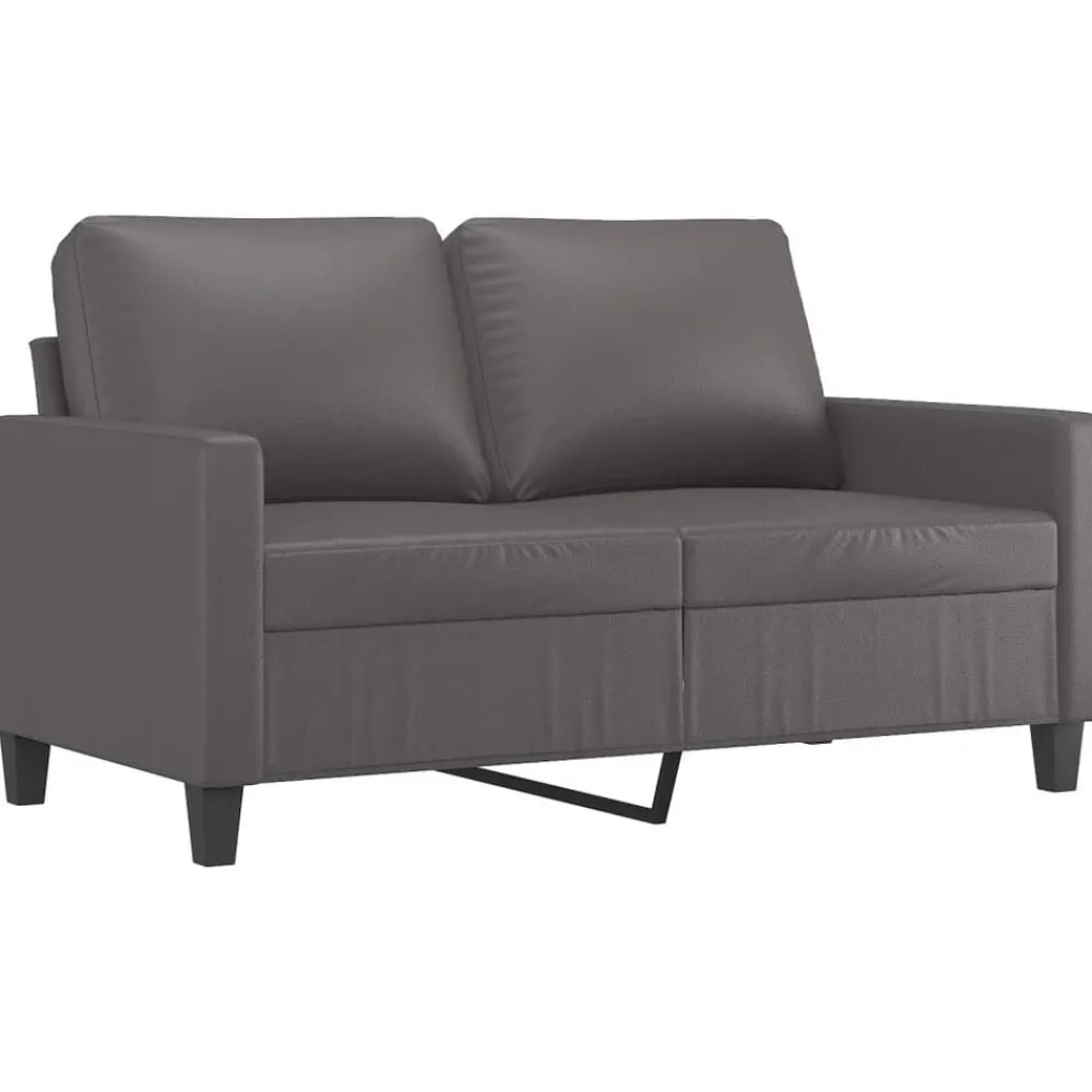 Canapés-vidaXL Ensemble de canapés 2 pcs avec coussins Similicuir Gris