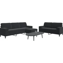 vidaXL Ensemble de canapés 3pcs et coussins et traversins velours