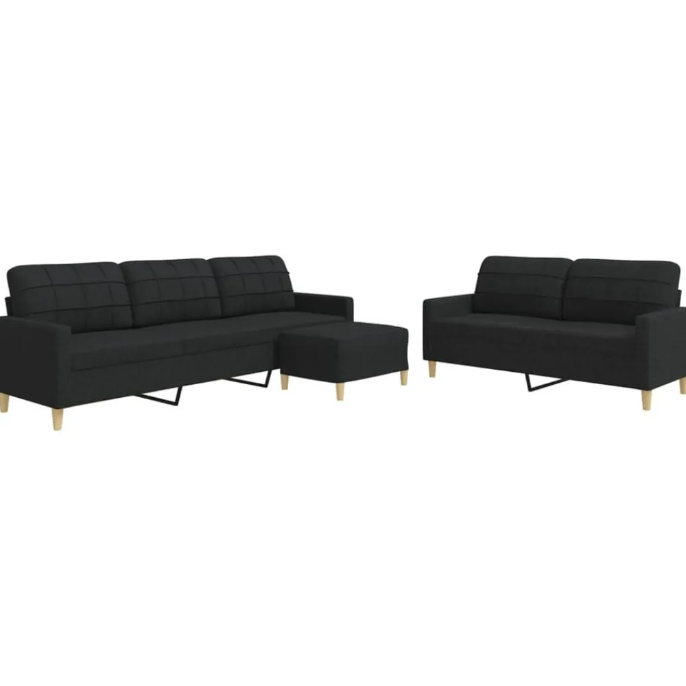 vidaXL Ensemble de canapés 3 pcs avec repose-pied tissu