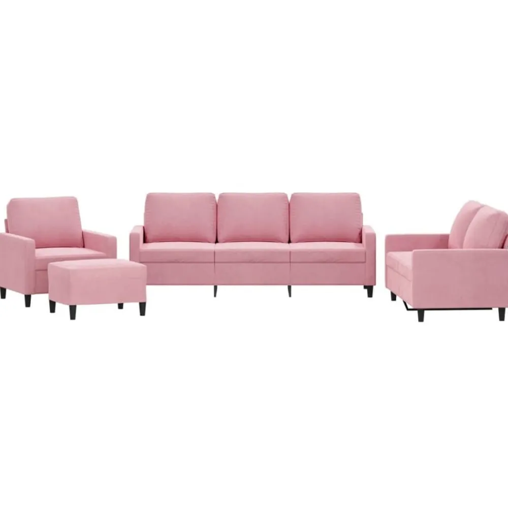 vidaXL Ensemble de canapés 4 pcs avec coussins Velours