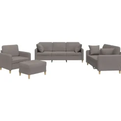 vidaXL Ensemble de canapés 4 pcs avec coussins tissu