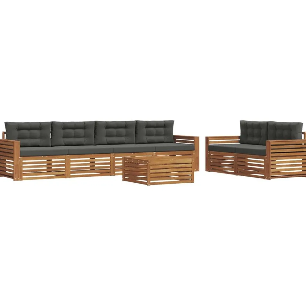 Ensembles De Meubles-vidaXL Ensemble de canapés d'extérieur 7 pcs Naturel et anthracite