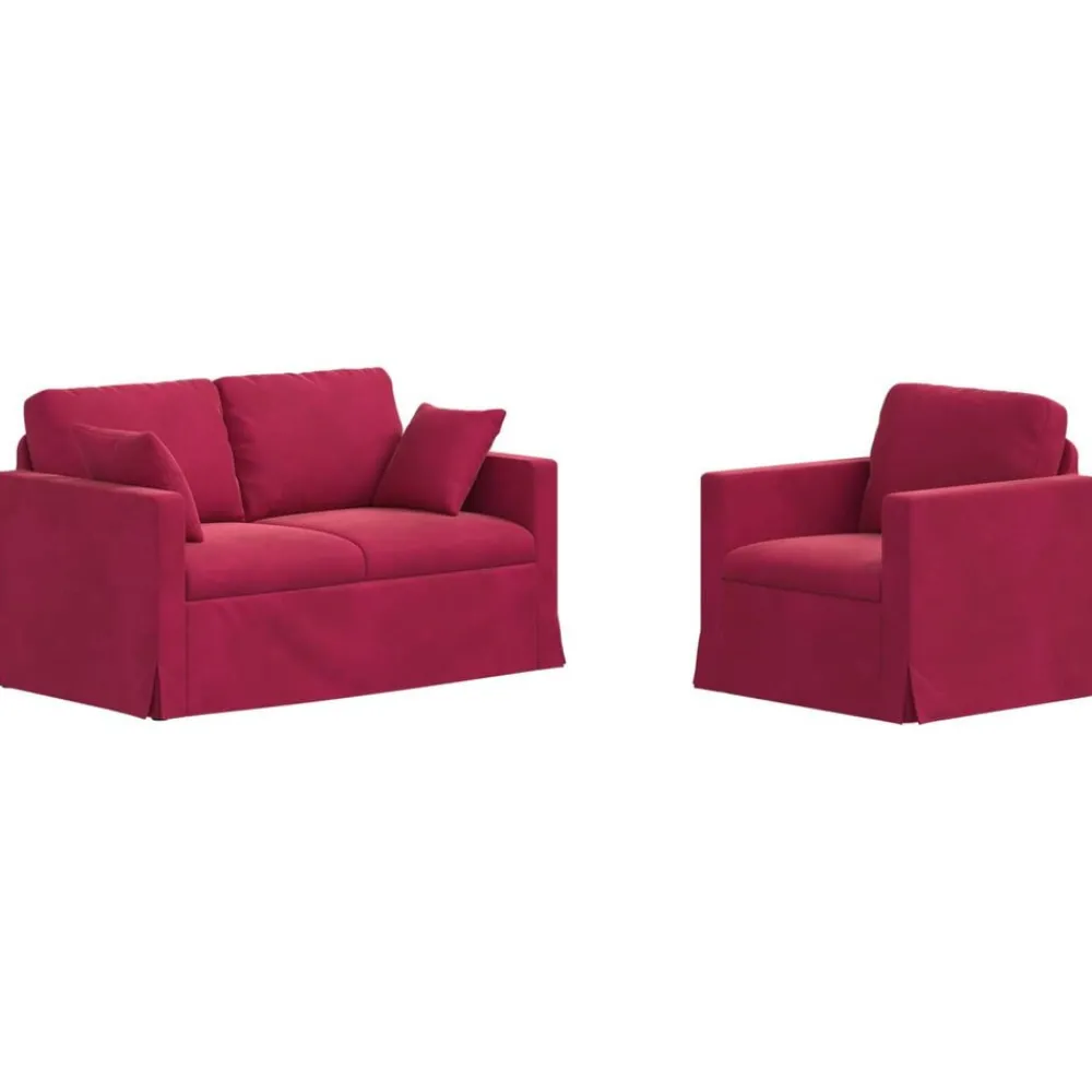 vidaXL Ensemble de Canapés 2 pcs 138 x 78 x 80 cm Velours