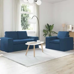 Canapés-vidaXL Ensemble de Canapés 2 pcs 162 x 80 x 82 cm tissu Bleu