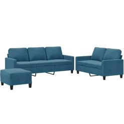 vidaXL Ensemble de canapés 3 pcs avec coussins Velours
