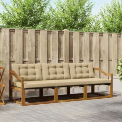Ensembles De Meubles-vidaXL Ensemble de canapés d'extérieur 3 pcs Naturel et beige