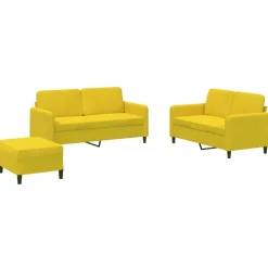 Canapés-vidaXL Ensemble de canapés 3 pcs velours Jaune