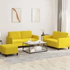 Canapés-vidaXL Ensemble de canapés 3 pcs velours Jaune