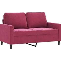 Canapés-vidaXL Ensemble de canapés 3 pcs avec coussins Velours Rouge bordeaux