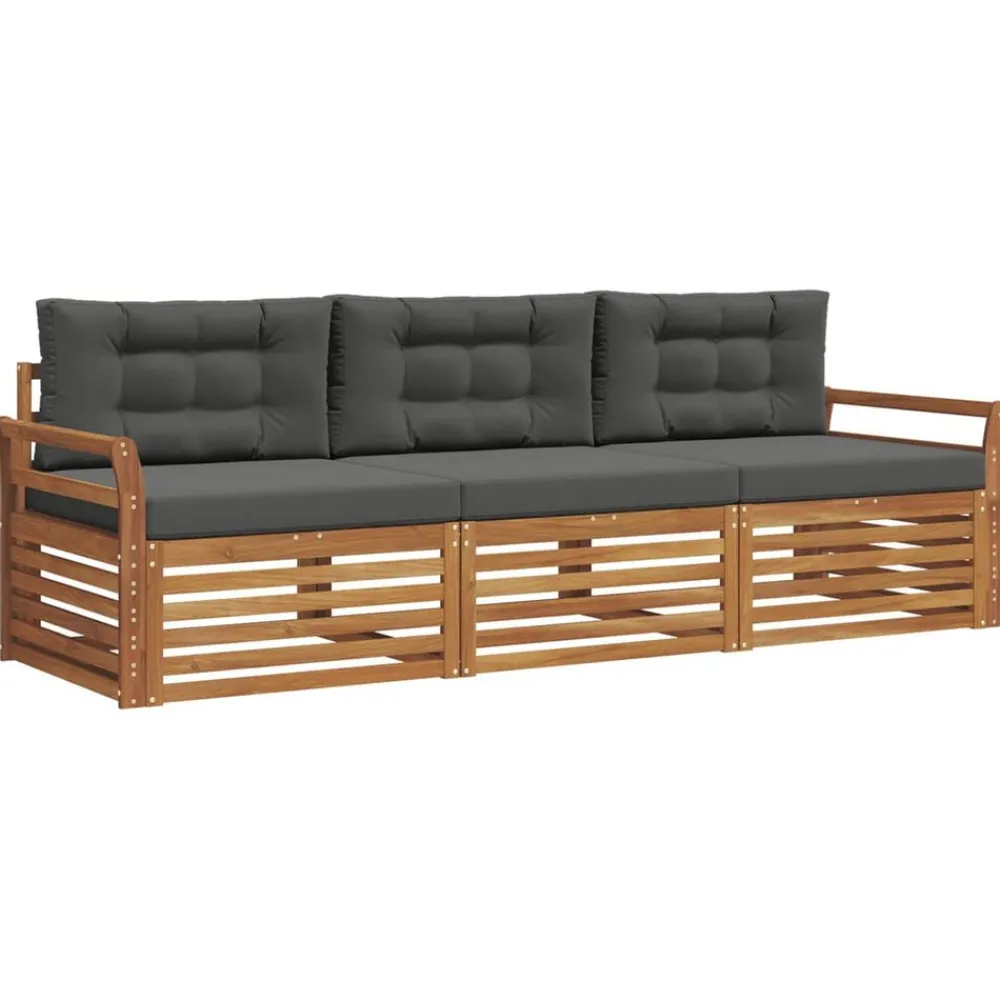 Ensembles De Meubles-vidaXL Ensemble de canapés d'extérieur 3 pcs Naturel et anthracite