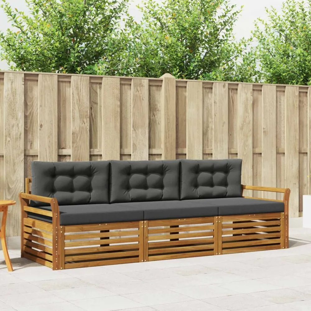 Ensembles De Meubles-vidaXL Ensemble de canapés d'extérieur 3 pcs Naturel et anthracite