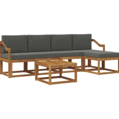 Ensembles De Meubles-vidaXL Ensemble de canapés d'extérieur 6 pcs Naturel et anthracite