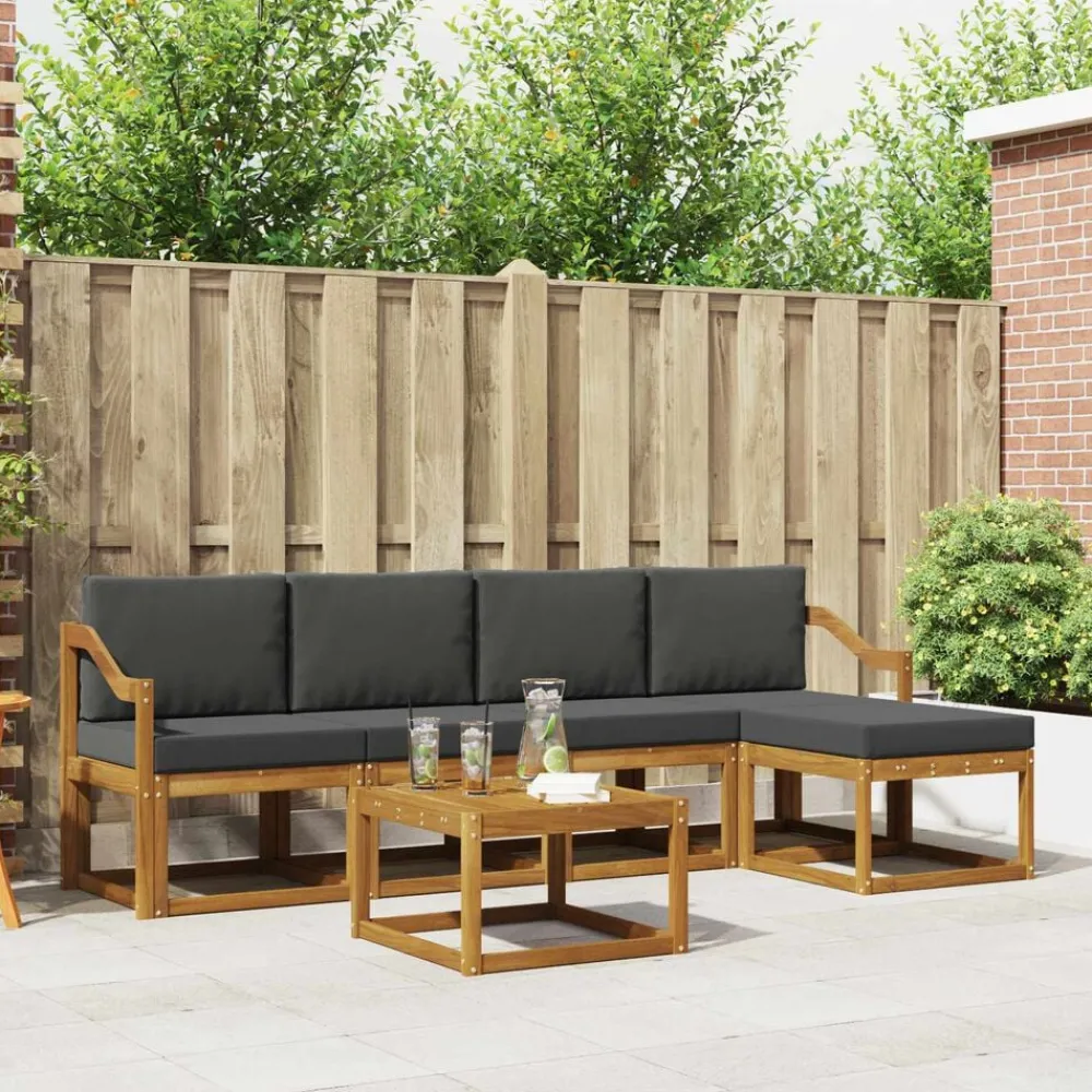 Ensembles De Meubles-vidaXL Ensemble de canapés d'extérieur 6 pcs Naturel et anthracite