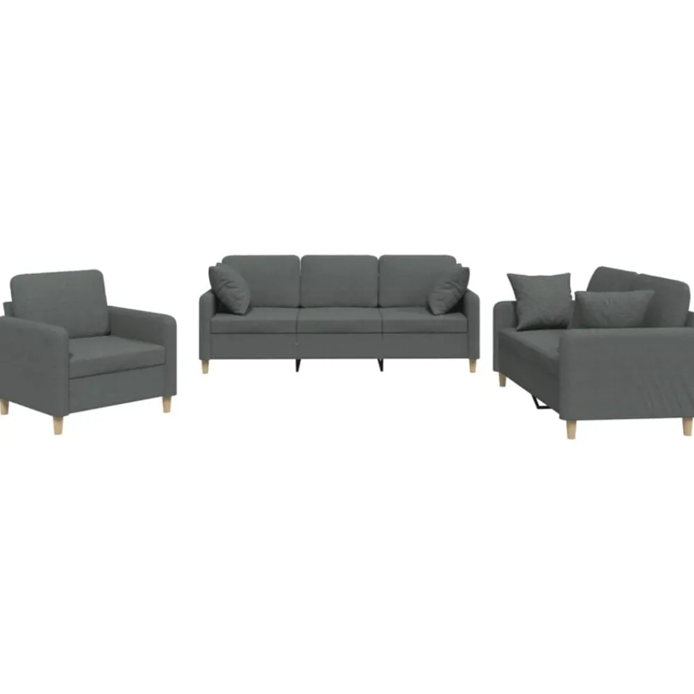 vidaXL Ensemble de canapés 3 pcs coussins tissu
