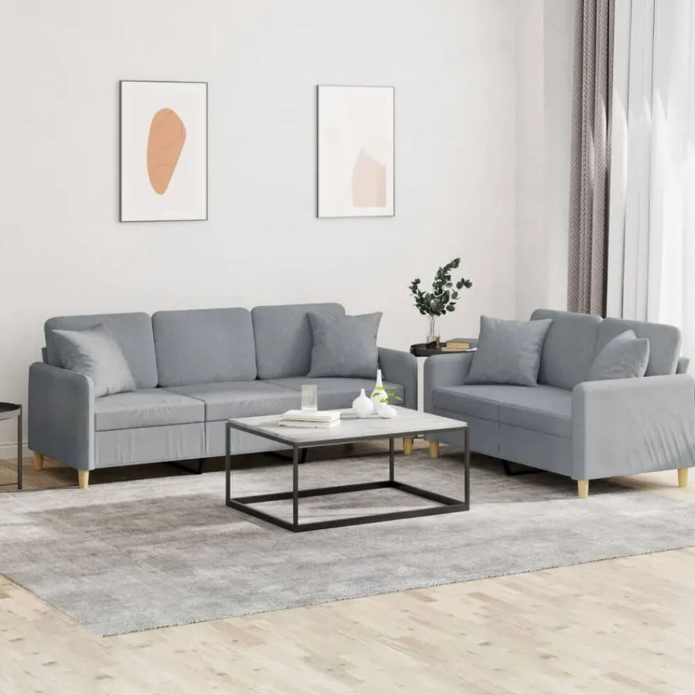 vidaXL Ensemble de canapés 2 pcs coussins tissu