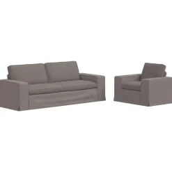 Canapés-vidaXL Ensemble de Canapés 2 pcs 222 x 80 x 82 cm tissu Taupe