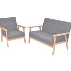 Canapés-vidaXL Ensemble de canapés 2 pcs Tissu Gris clair