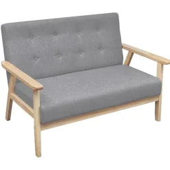 Canapés-vidaXL Ensemble de canapés 2 pcs Tissu Gris clair