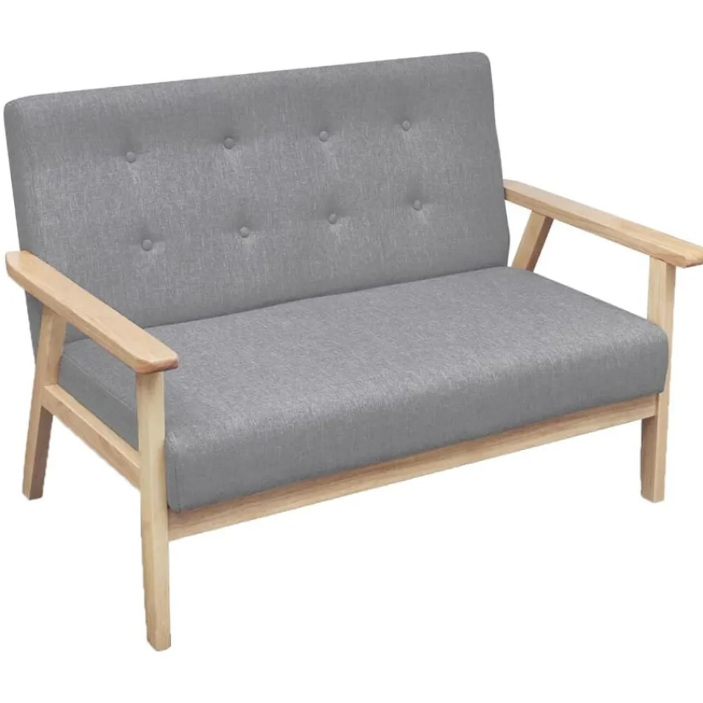 Canapés-vidaXL Ensemble de canapés 2 pcs Tissu Gris clair