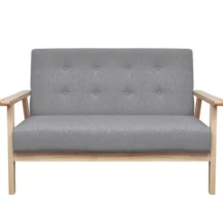 Canapés-vidaXL Ensemble de canapés 2 pcs Tissu Gris clair