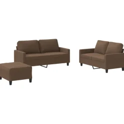 vidaXL Ensemble de canapés 3 pcs avec coussins Tissu