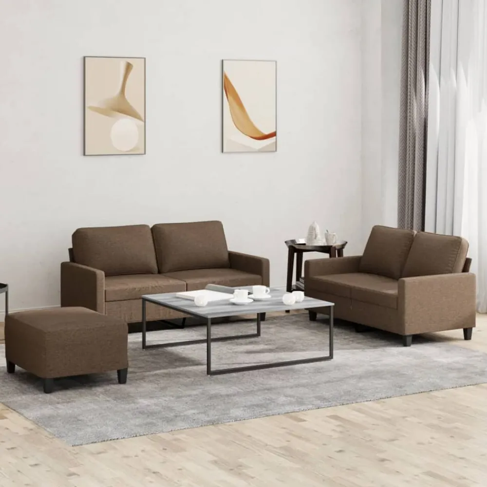 vidaXL Ensemble de canapés 3 pcs avec coussins Tissu
