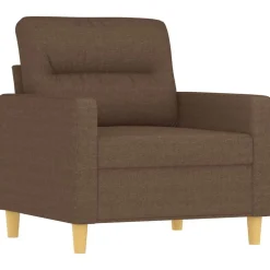 Canapés-vidaXL Ensemble de canapés 3 pcs avec coussins Tissu Marron