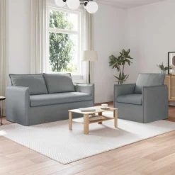 Canapés-vidaXL Ensemble de Canapés 2 pcs 156 x 82 x 85 cm Tissu Gris clair