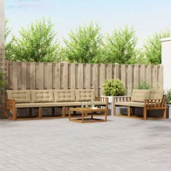 Ensembles De Meubles-vidaXL Ensemble de canapés d'extérieur 7 pcs Naturel et beige