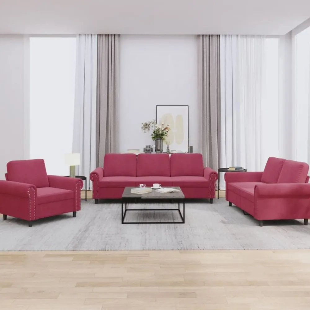 vidaXL Ensemble de canapés 3 pcs avec coussins Velours