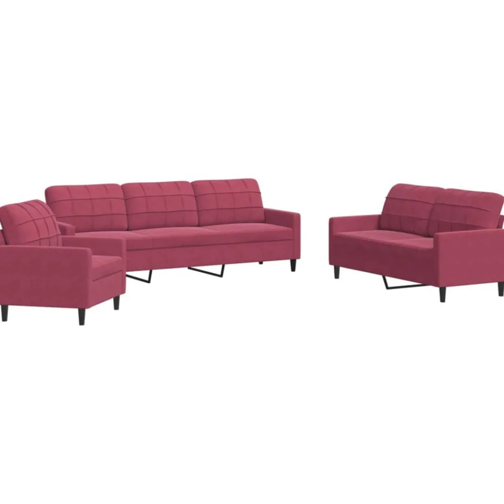 vidaXL Ensemble de canapés 3 pcs avec coussins Velours