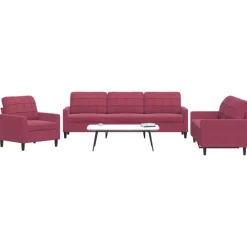vidaXL Ensemble de canapés 3 pcs avec coussins Velours