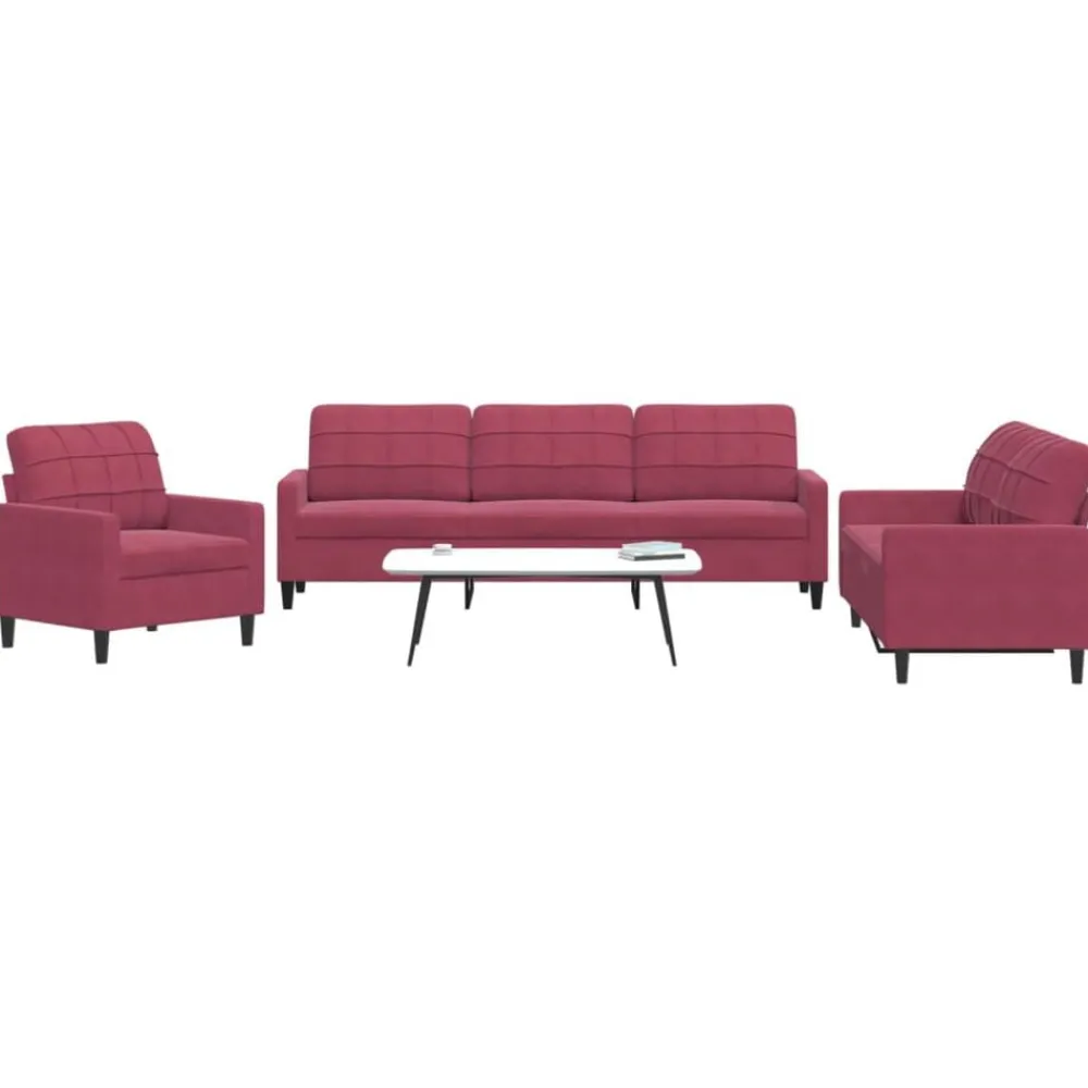 vidaXL Ensemble de canapés 3 pcs avec coussins Velours