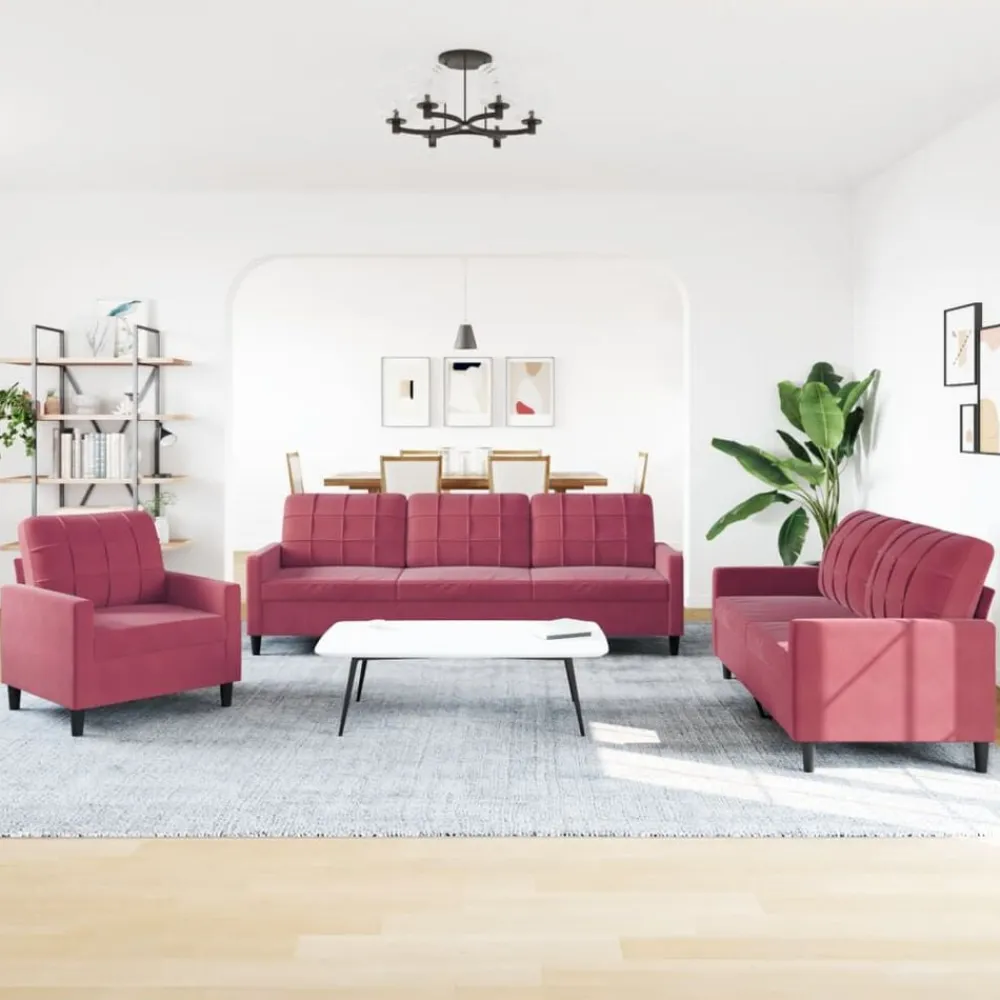 vidaXL Ensemble de canapés 3 pcs avec coussins Velours