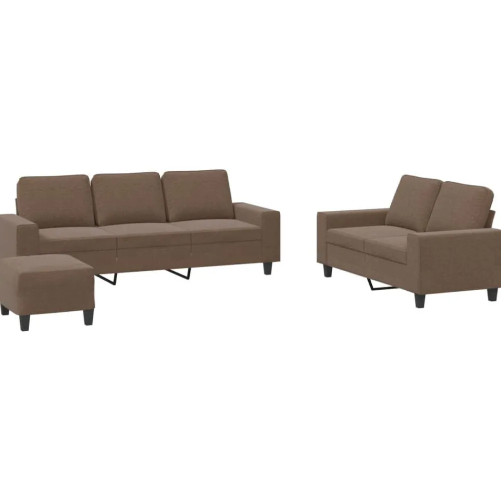 Canapés-vidaXL Ensemble de canapés 3 pcs tissu Marron