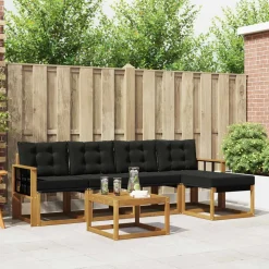 Ensembles De Meubles-vidaXL Ensemble de canapés d'extérieur 6 pcs Naturel et noir