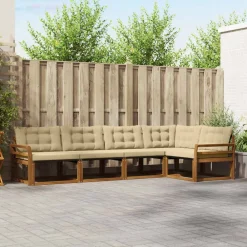 Ensembles De Meubles-vidaXL Ensemble de canapés d'extérieur 5 pcs Naturel et beige