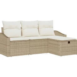 vidaXL Ensemble de Canapés avec coussin 4 pcs polyrotin