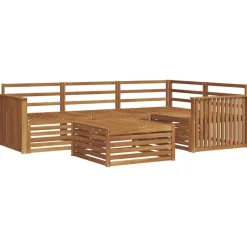 Ensembles De Meubles-vidaXL Ensemble de canapés d'extérieur 5 pcs Naturel
