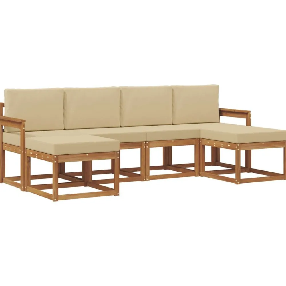 Ensembles De Meubles-vidaXL Ensemble de canapés d'extérieur 6 pcs Naturel et beige