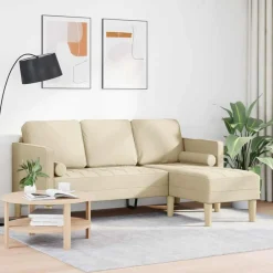Canapés-vidaXL Ensemble de Canapés avec coussin Crème Polyester Crème